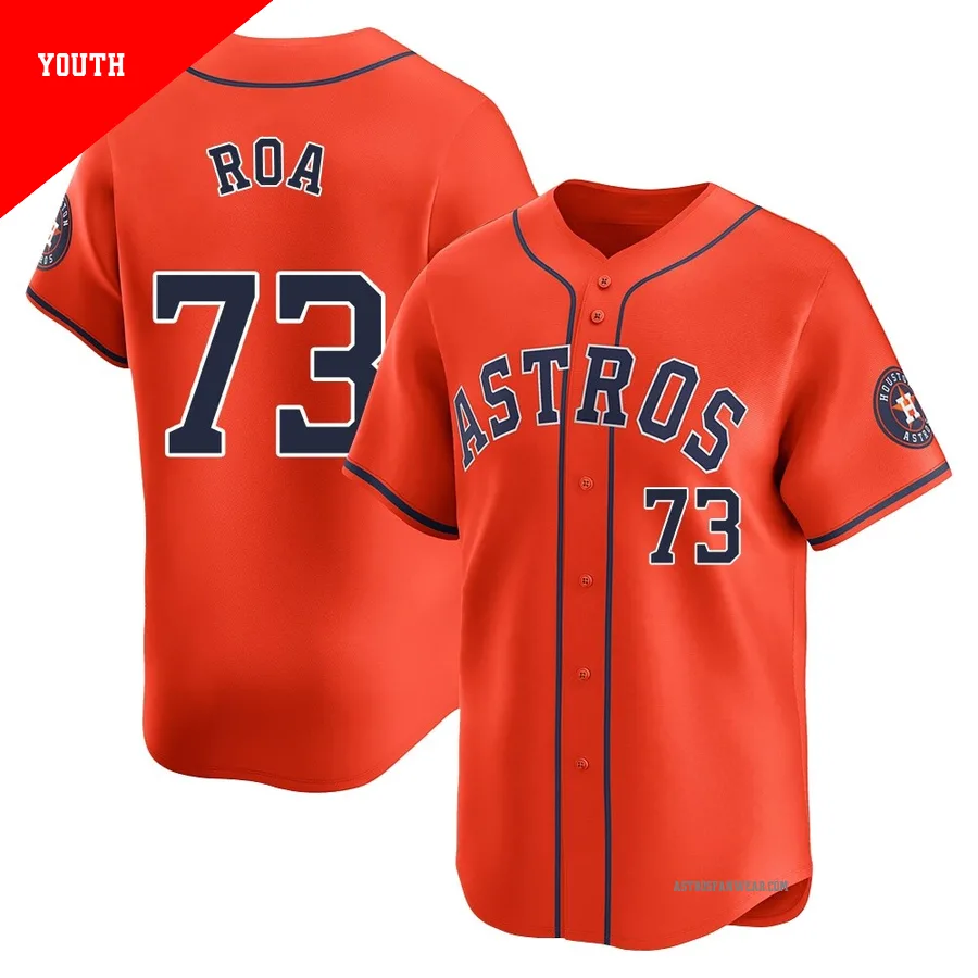 Houston Astros ＃73 Christian Roa Youth Orange Limited Alternate Jersey