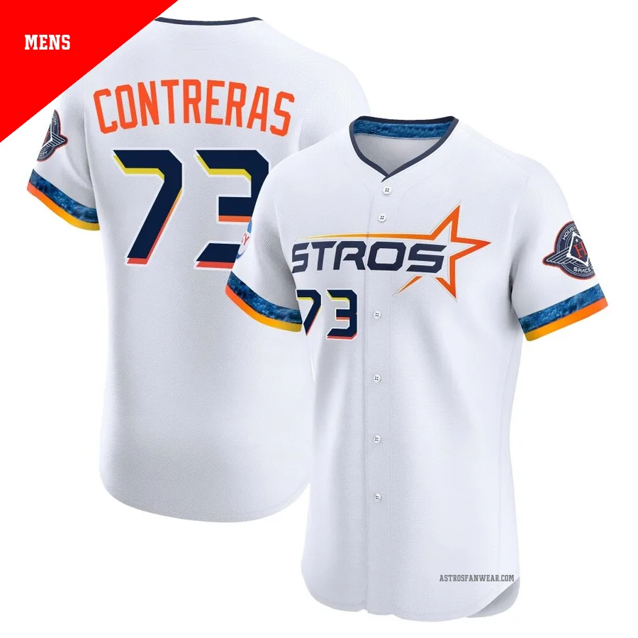 Houston Astros ＃73 Luis Contreras Men's White Elite 2025 City Connect Jersey