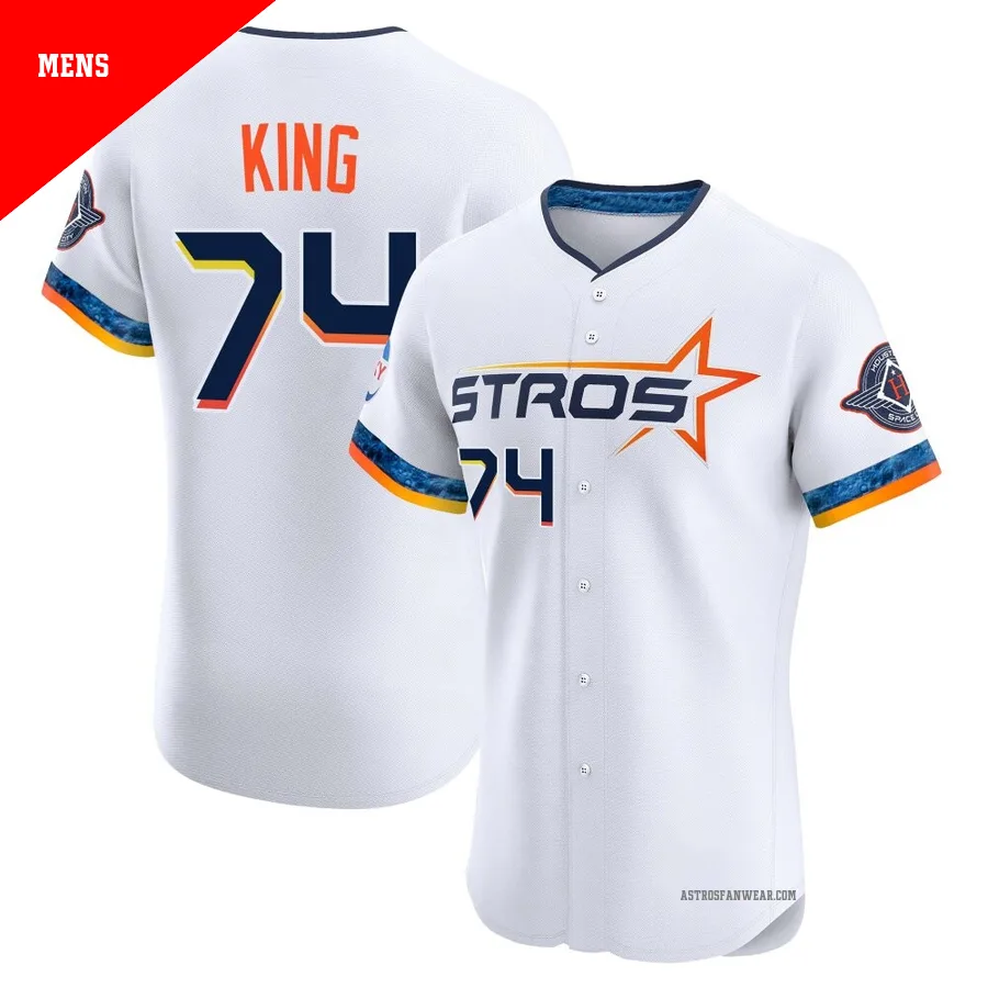 Houston Astros ＃74 Bryan King Men's White Elite 2025 City Connect Jersey