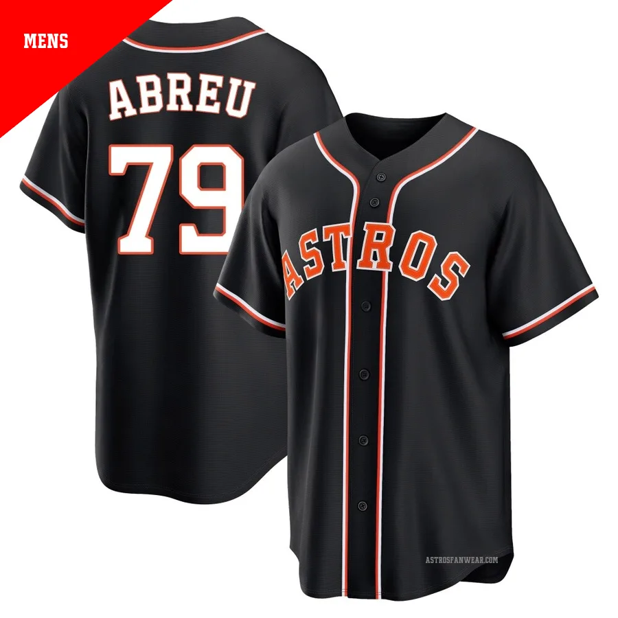 Houston Astros ＃79 Jose Abreu Men's Black Replica Fashion Out Jersey