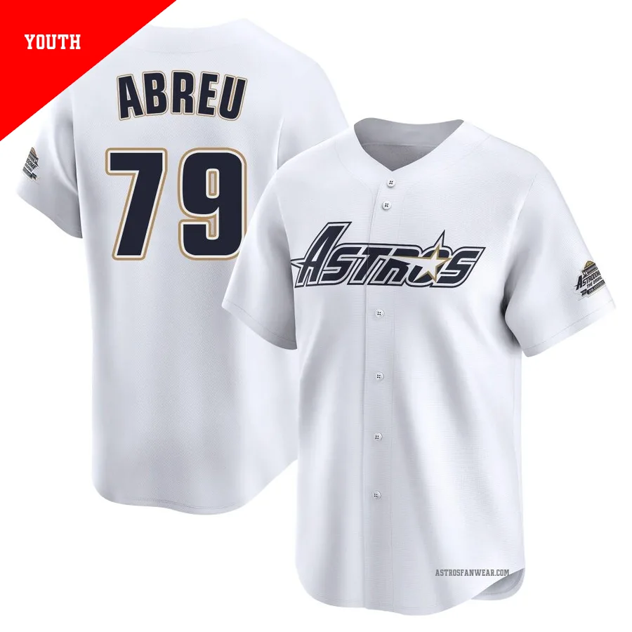 Houston Astros ＃79 Jose Abreu Youth White Limited Throwback Cooperstown Collection Jersey