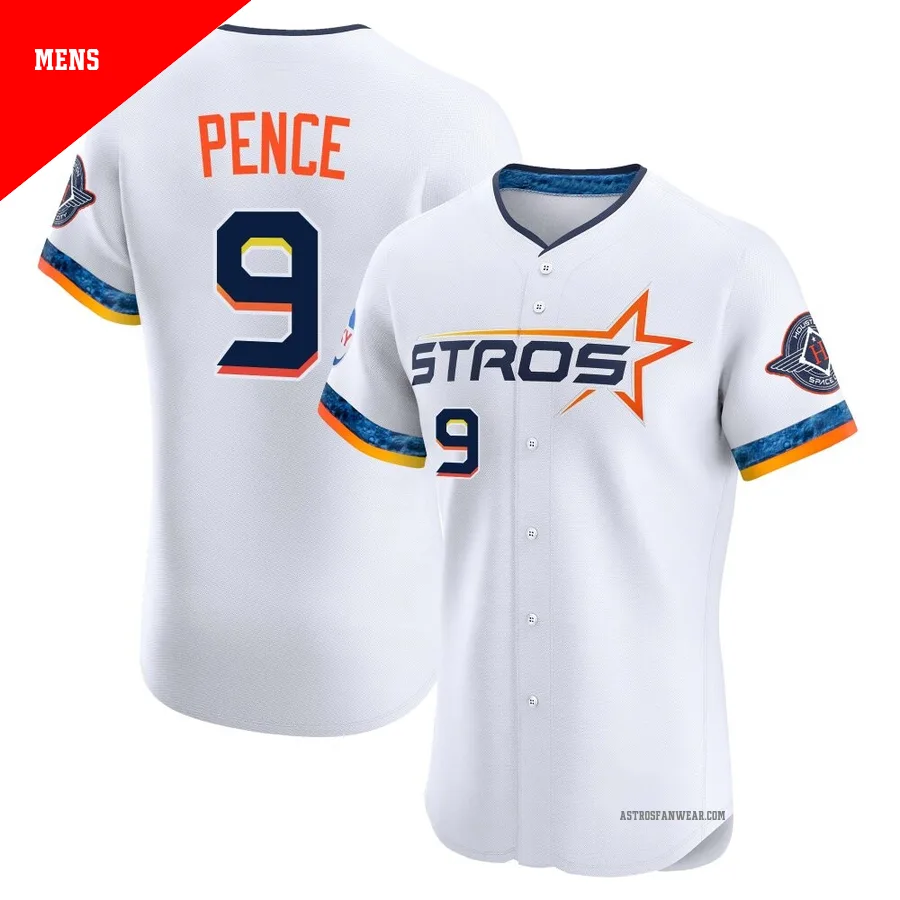 Houston Astros ＃9 Hunter Pence Men's White Elite 2025 City Connect Jersey