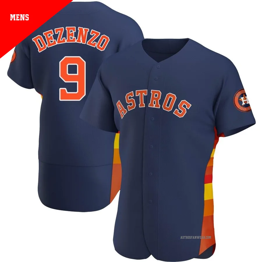 Houston Astros ＃9 Zach Dezenzo Men's Navy Authentic Alternate Jersey